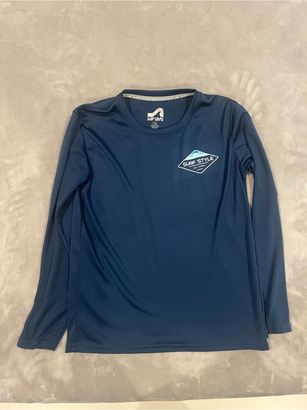 Surf Style Navy Long-Sleeve boys fishing shirt.